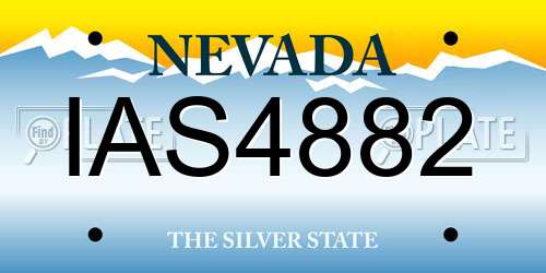IAS4882 Nevada License Plate
