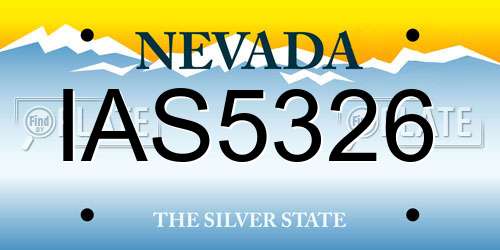 IAS5326 Nevada License Plate
