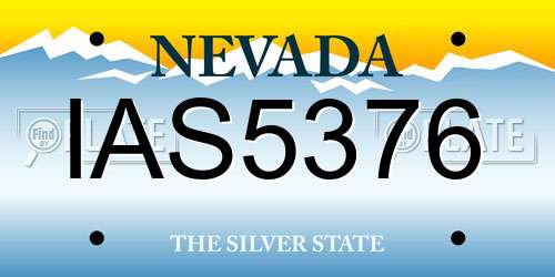 IAS5376 Nevada License Plate