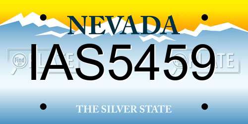 IAS5459 Nevada License Plate