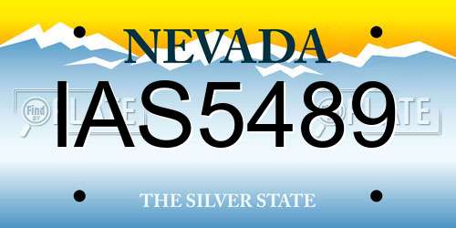 IAS5489 Nevada License Plate