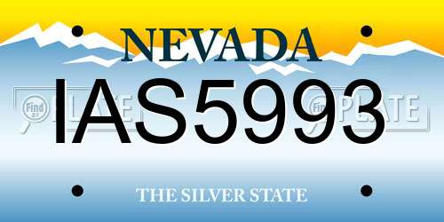 IAS5993 Nevada License Plate