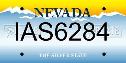 IAS6284 Nevada License Plate