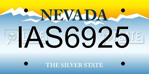 IAS6925 Nevada License Plate
