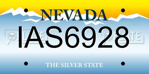 IAS6928 Nevada License Plate