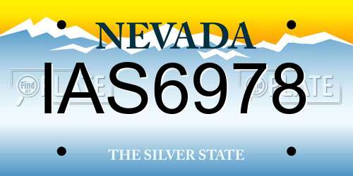 IAS6978 Nevada License Plate