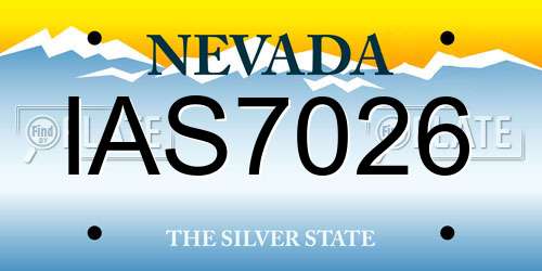 IAS7026 Nevada License Plate