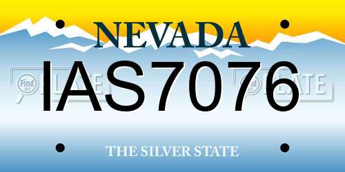 IAS7076 Nevada License Plate