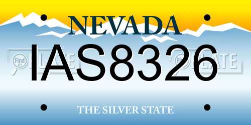 IAS8326 Nevada License Plate