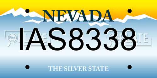 IAS8338 Nevada License Plate