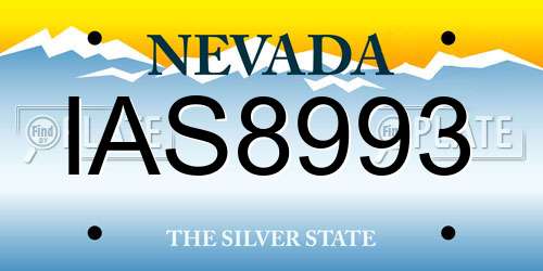 IAS8993 Nevada License Plate
