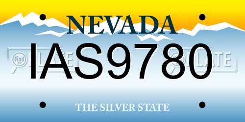 IAS9780 Nevada License Plate