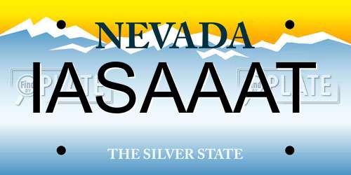 IASAAAT Nevada License Plate