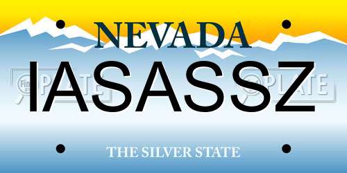 IASASSZ Nevada License Plate
