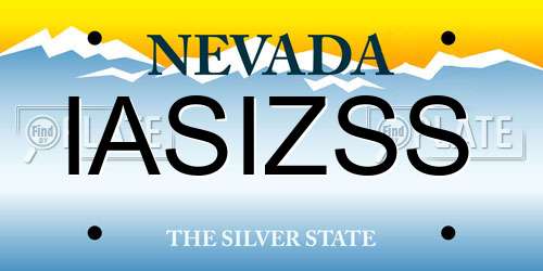 IASIZSS Nevada License Plate