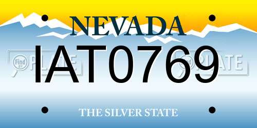 IAT0769 Nevada License Plate