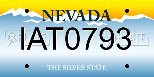 IAT0793 Nevada License Plate