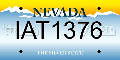 IAT1376 Nevada License Plate