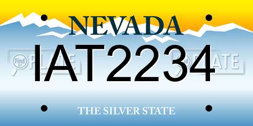 IAT2234 Nevada License Plate