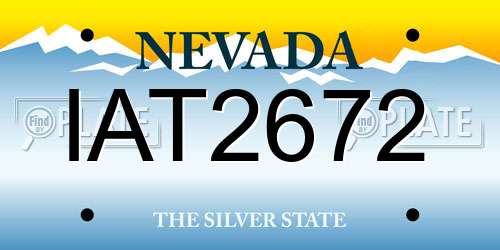 IAT2672 Nevada License Plate