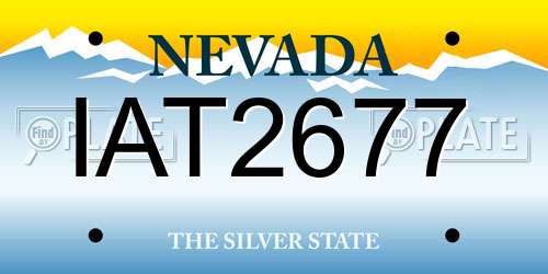 IAT2677 Nevada License Plate