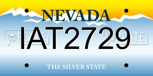 IAT2729 Nevada License Plate
