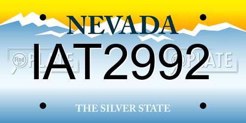 IAT2992 Nevada License Plate