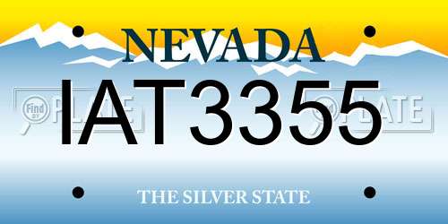 IAT3355 Nevada License Plate
