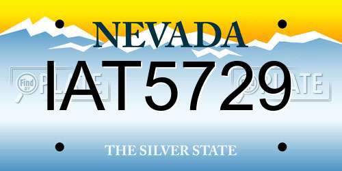 IAT5729 Nevada License Plate