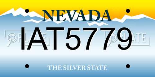 IAT5779 Nevada License Plate