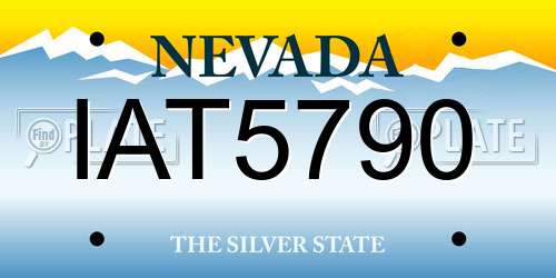 IAT5790 Nevada License Plate