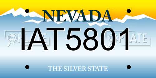IAT5801 Nevada License Plate