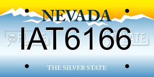IAT6166 Nevada License Plate