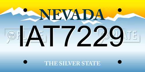 IAT7229 Nevada License Plate