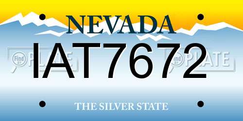 IAT7672 Nevada License Plate