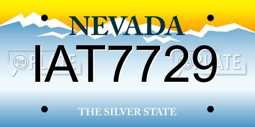 IAT7729 Nevada License Plate