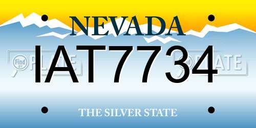 IAT7734 Nevada License Plate
