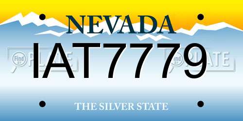 IAT7779 Nevada License Plate