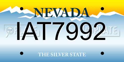 IAT7992 Nevada License Plate
