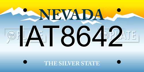 IAT8642 Nevada License Plate