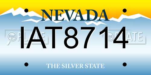 IAT8714 Nevada License Plate