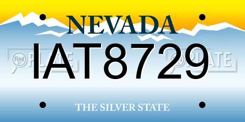 IAT8729 Nevada License Plate