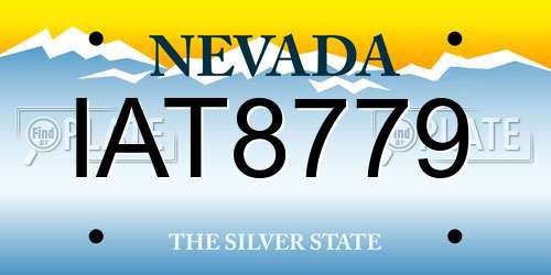 IAT8779 Nevada License Plate