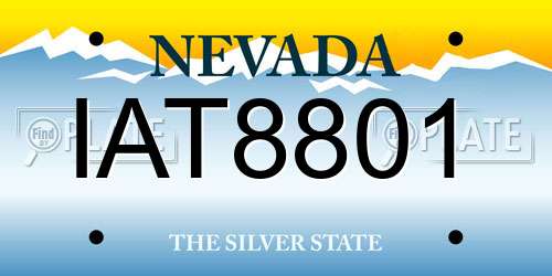 IAT8801 Nevada License Plate