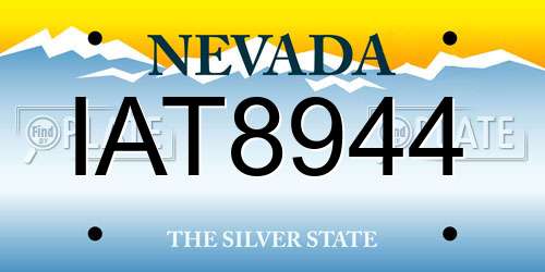 IAT8944 Nevada License Plate