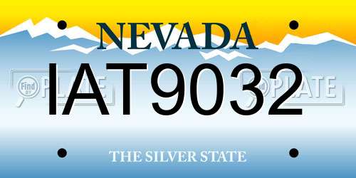 IAT9032 Nevada License Plate
