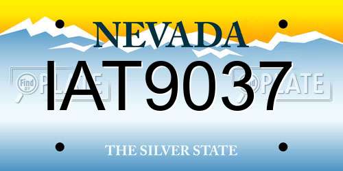 IAT9037 Nevada License Plate