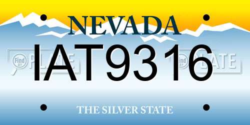 IAT9316 Nevada License Plate