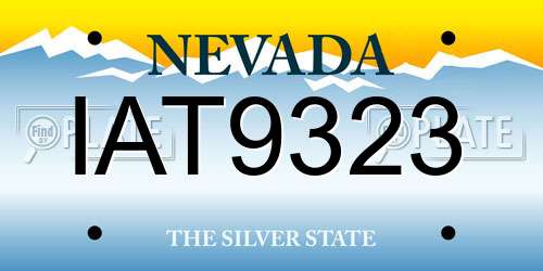 IAT9323 Nevada License Plate