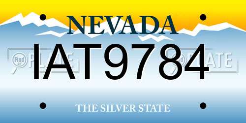 IAT9784 Nevada License Plate